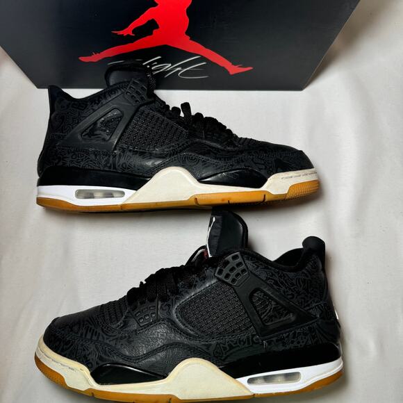Size 10 - Nike Air Jordan 4 Retro Laser Men's Shoes - Picture 2 of 11